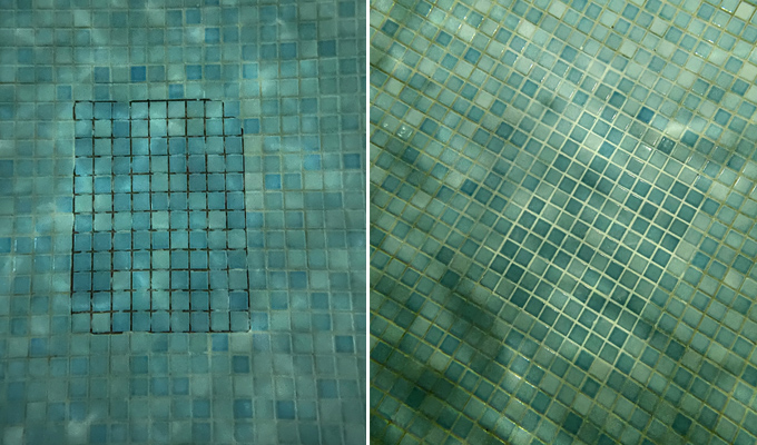 underwater swimming pool tile fixing